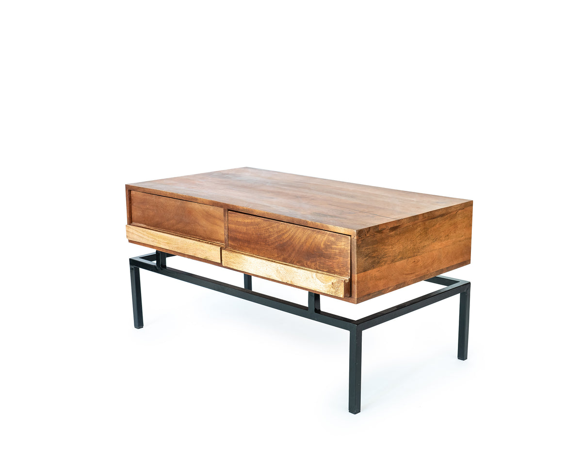 BIRNEY Acacia and Iron Fusion Coffee Table