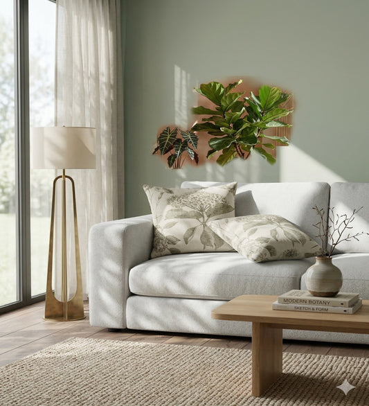 VERDA - Green Soft Floral Cushion Covers Set of 2 (18x18) | Fresh Home Decor