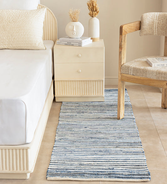 MEERA Multicolor Traditional Hand Woven Cotton Dhurrie Runner Rug (6 ft x 2 ft)