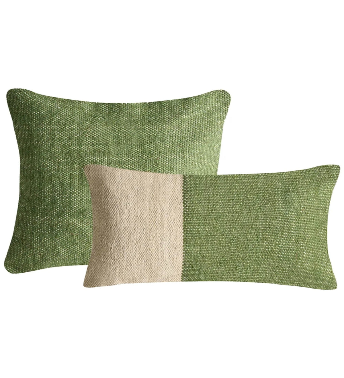 IRA - Hand Woven Green Cushion Covers Set of 2 (18x18) | Textured Home Decor