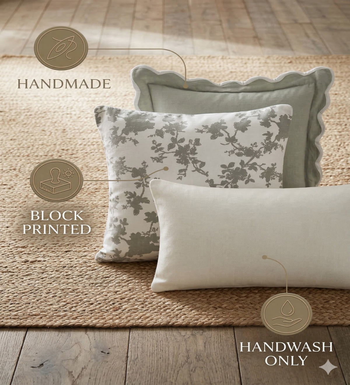 TANI - Modern Soft Tani Cushion Covers Set of 3 (18x18) | Cozy Home Decor