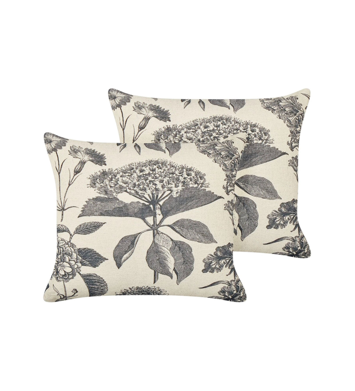 NOIRA - Black Soft Floral Cushion Covers Set of 2 (18x18) | Elegant Home Decor