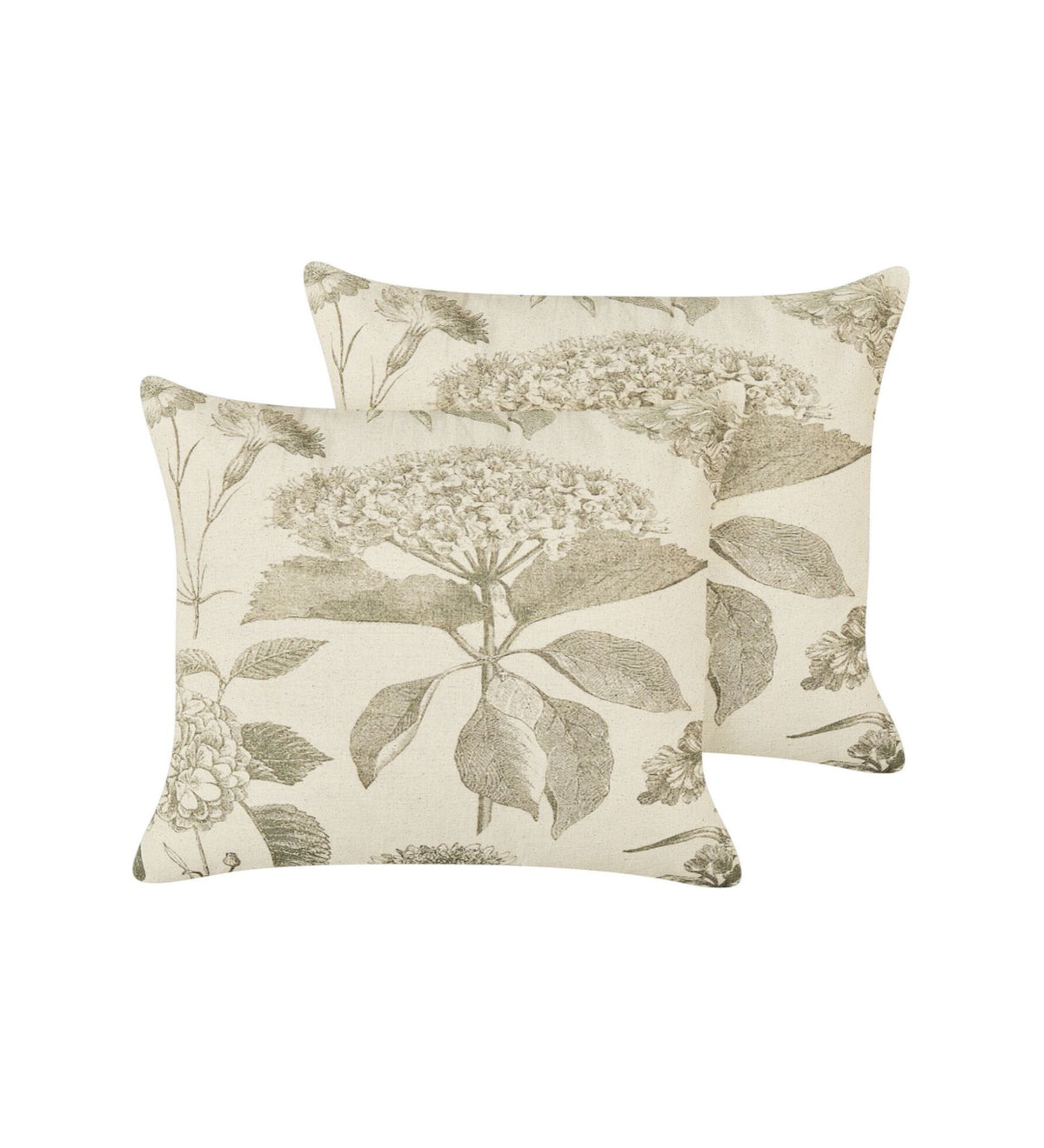 VERDA - Green Soft Floral Cushion Covers Set of 2 (18x18) | Fresh Home Decor