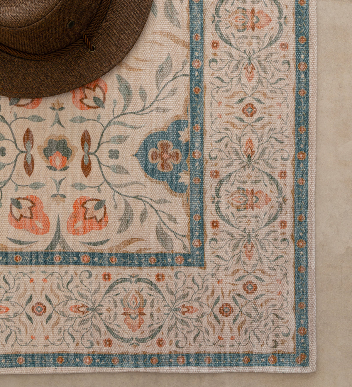 KASHI Beige Geometric Hand Woven Cotton Dhurrie Rug (6 ft x 4 ft)
