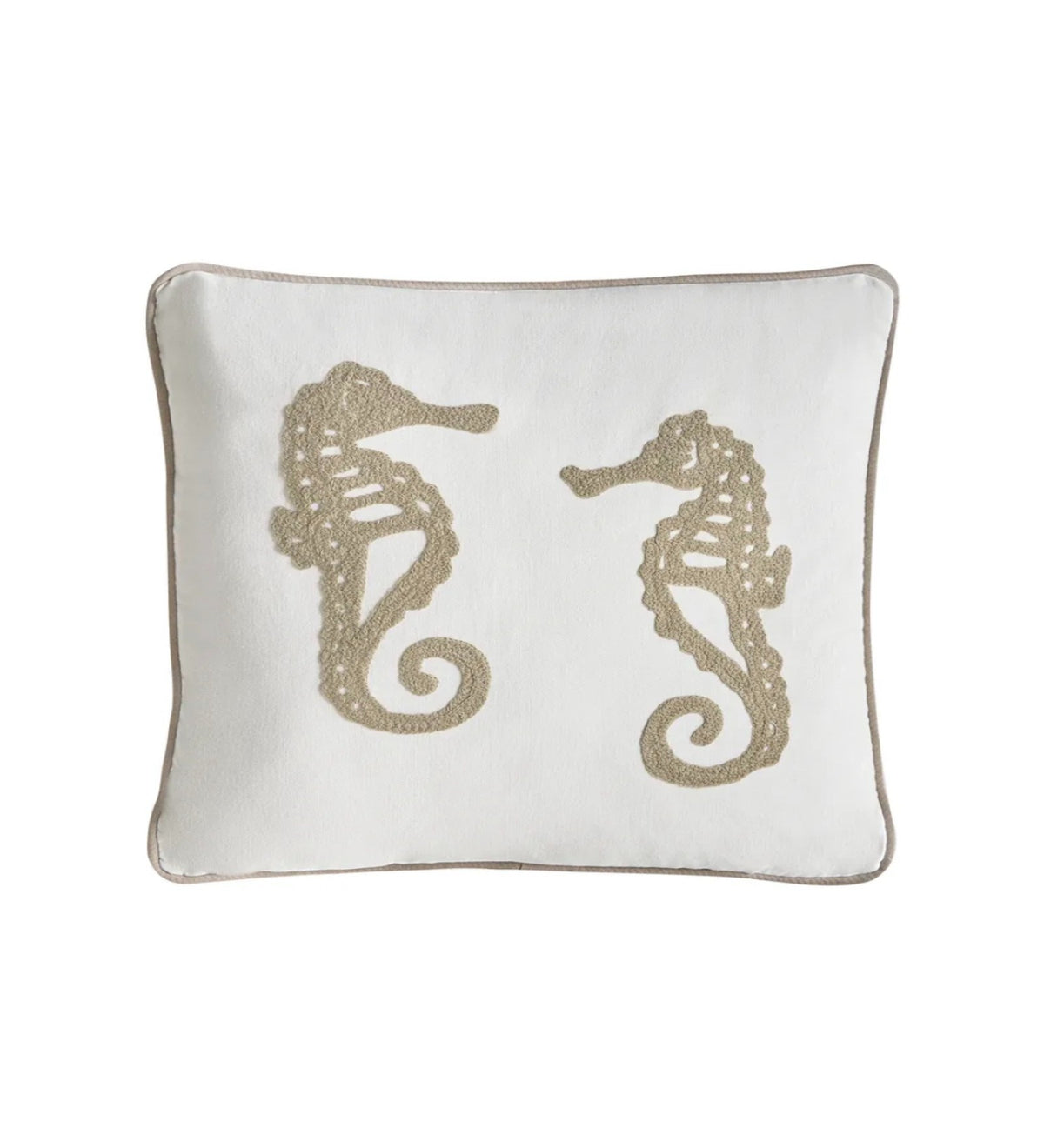 SHELLA - Embroidered Seashell Cushion Covers Set of 2 (18x18) | Coastal Home Decor