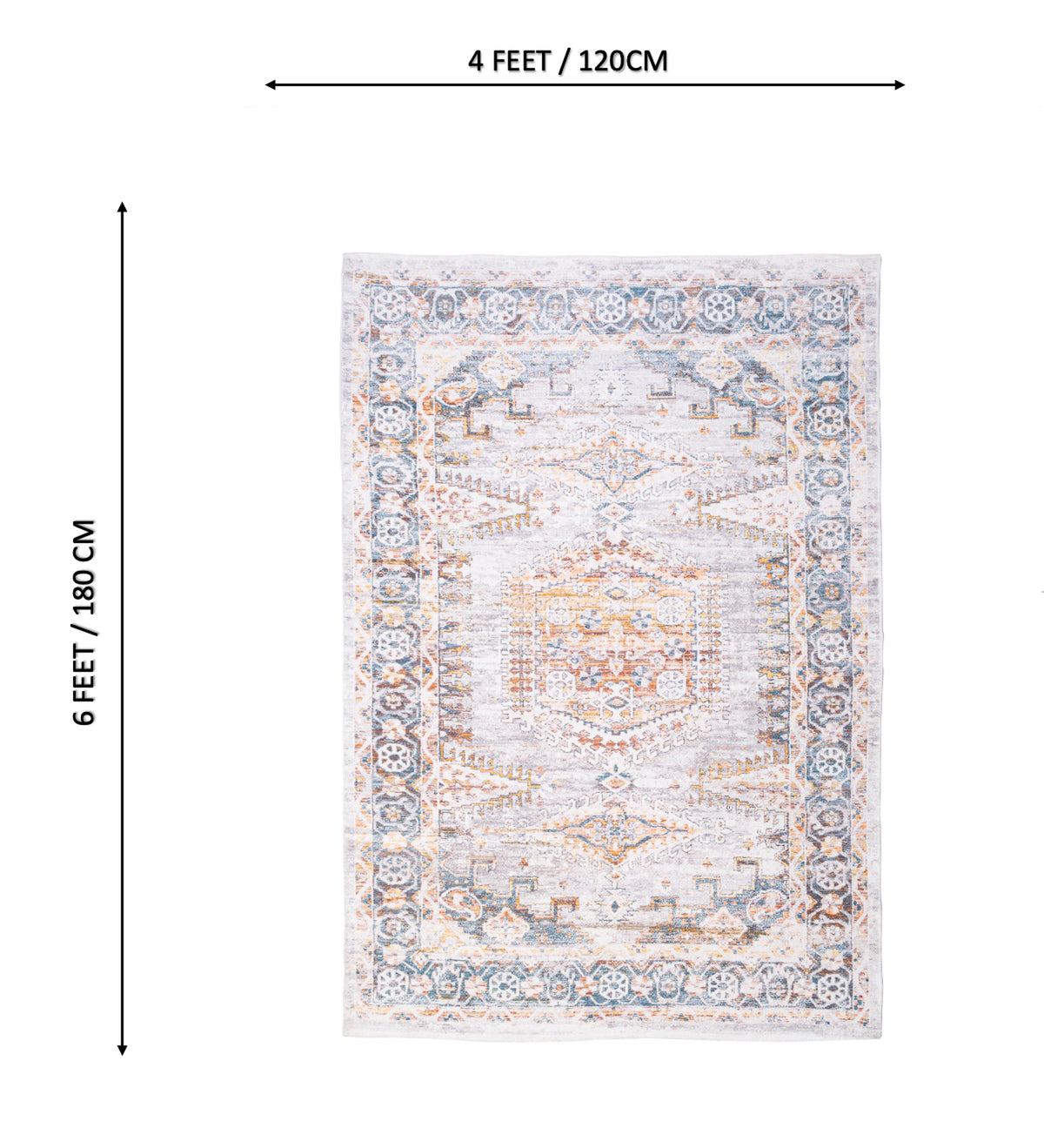 NOOR Cream Geometric Hand Woven Cotton Dhurrie Rug (6 ft x 4 ft)