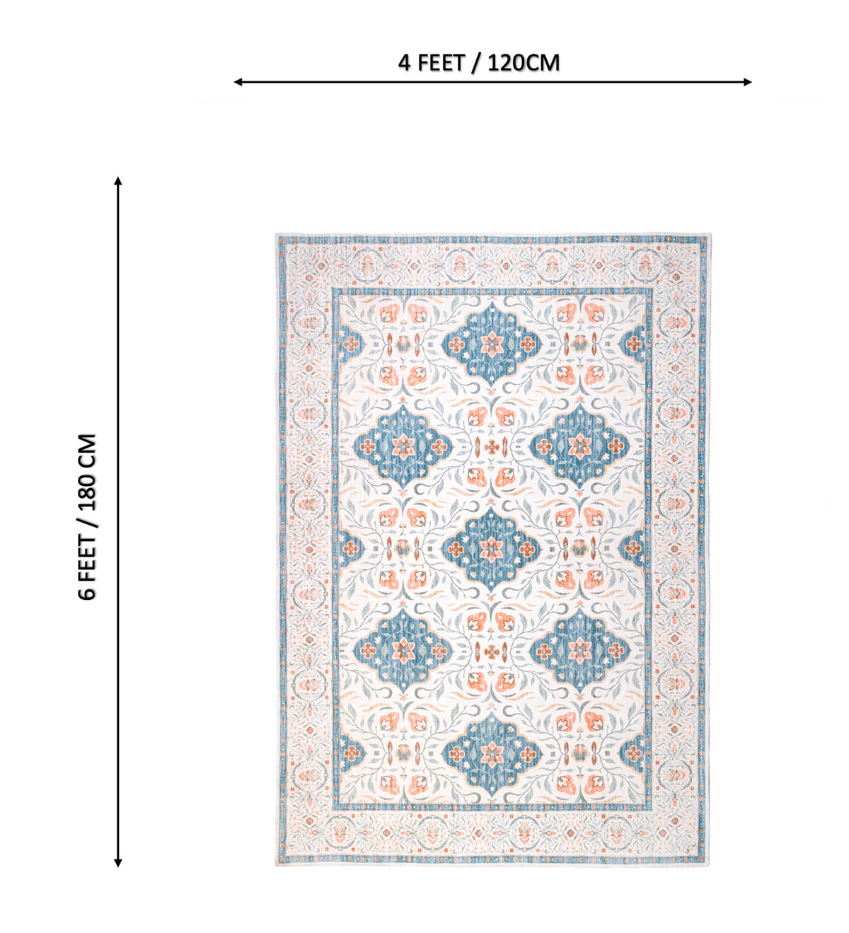 KASHI Beige Geometric Hand Woven Cotton Dhurrie Rug (6 ft x 4 ft)