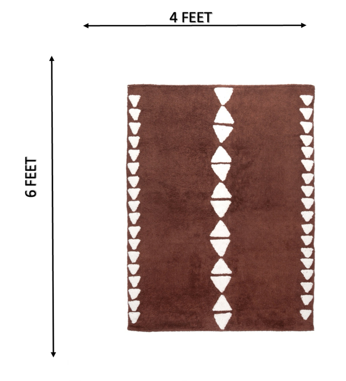 RUHI Maroon Geometric Hand Woven Cotton Dhurrie Rug (6 ft x 4 ft)