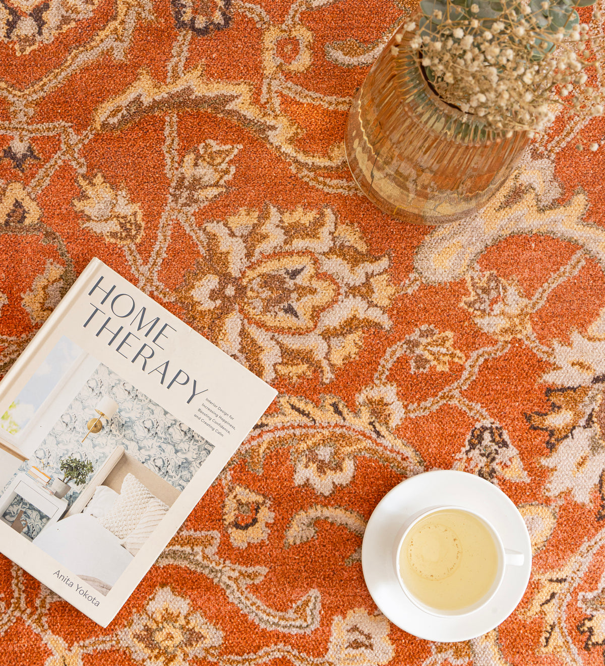 VEDA Red Geometric Hand Woven Cotton Dhurrie Rug (5 ft x 3 ft)
