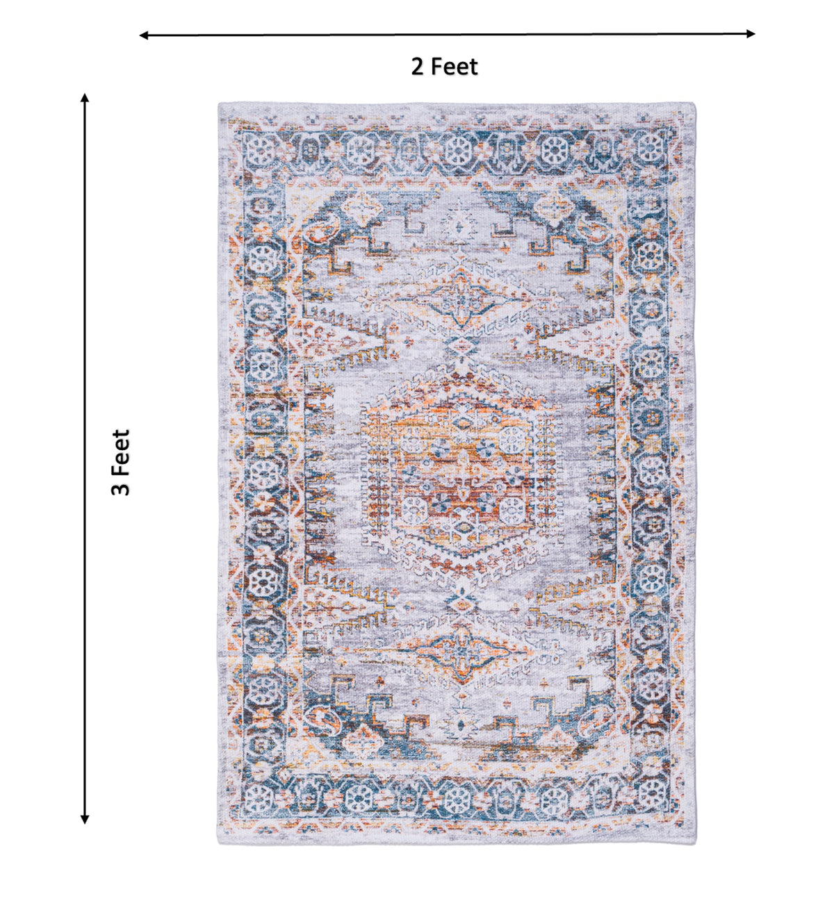 MAIRA Multicolor Geometric Hand Woven Cotton Dhurrie Rug (3 ft x 2 ft)