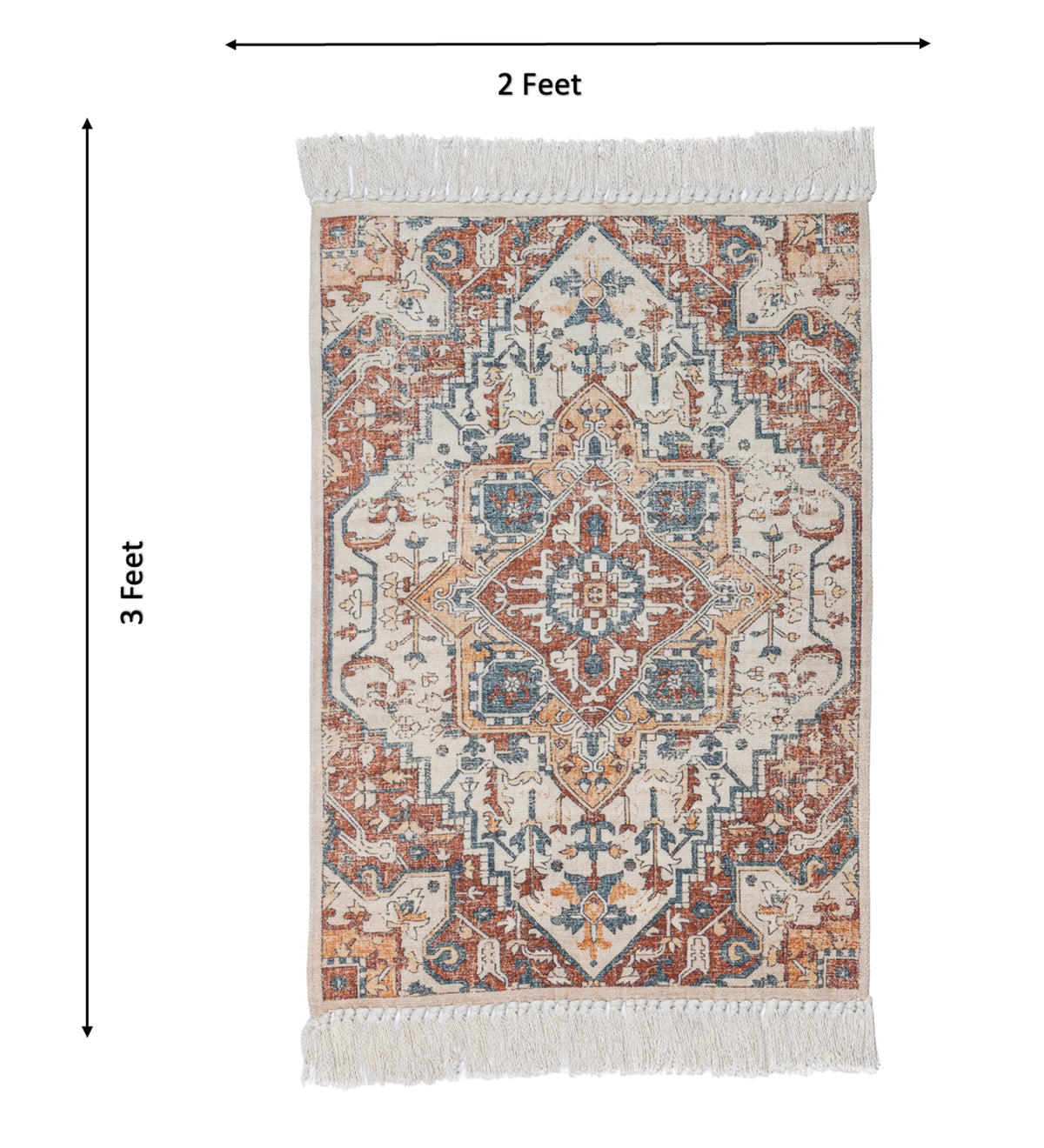 NAZ Multicolor Geometric Hand Woven Cotton Dhurrie Rug (3 ft x 2 ft)