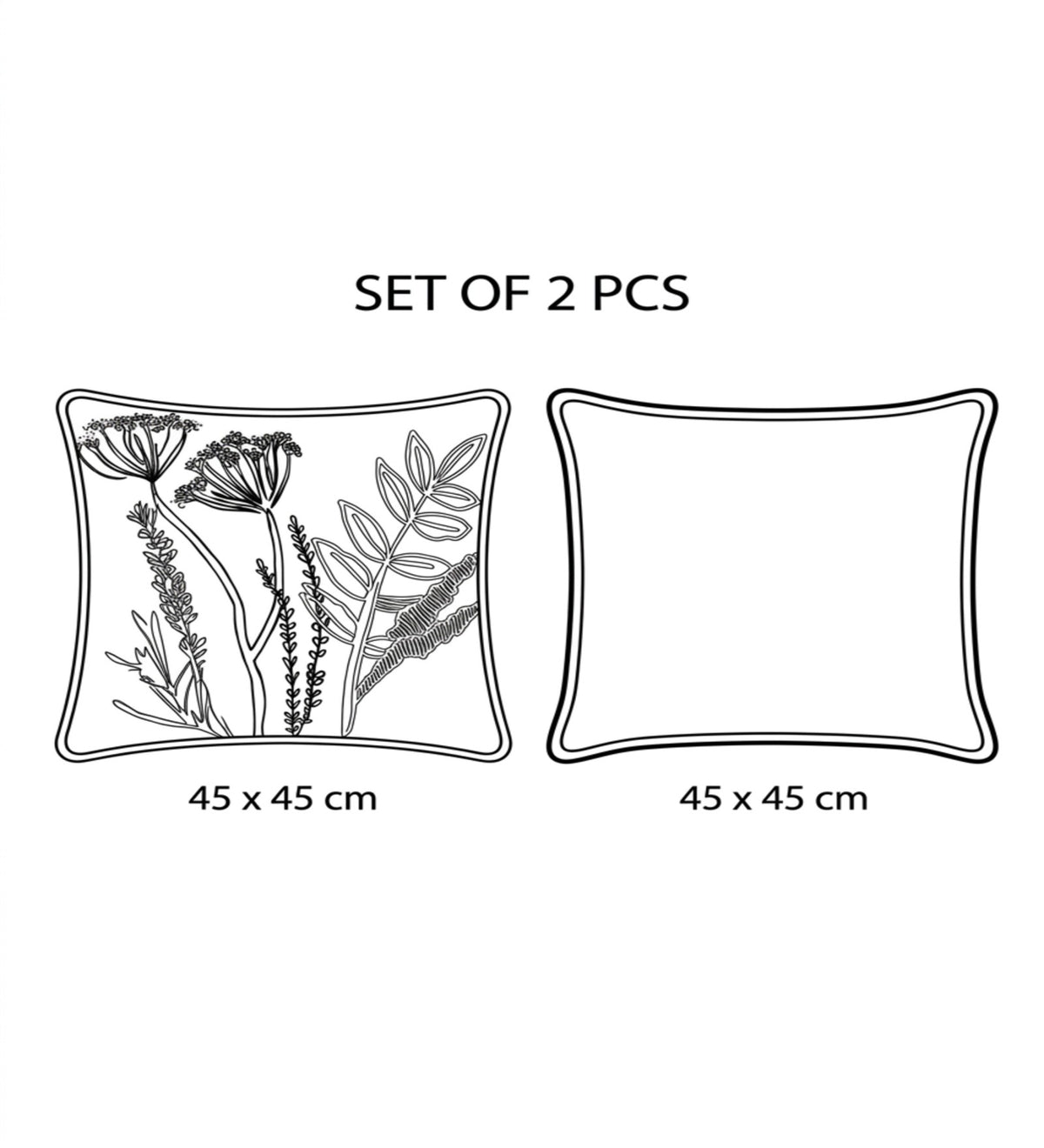 ROSA - Hand Embroidered Floral Cushion Covers Set of 2 (18x18) | Artisan Home Decor