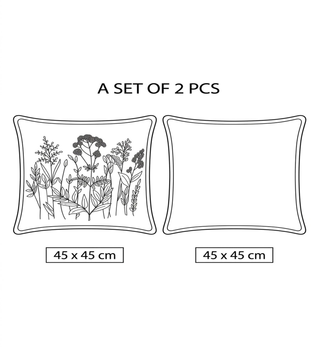 LILIA - Soft Floral Cushion Covers Set of 2 (18x18) | Cozy Home Decor