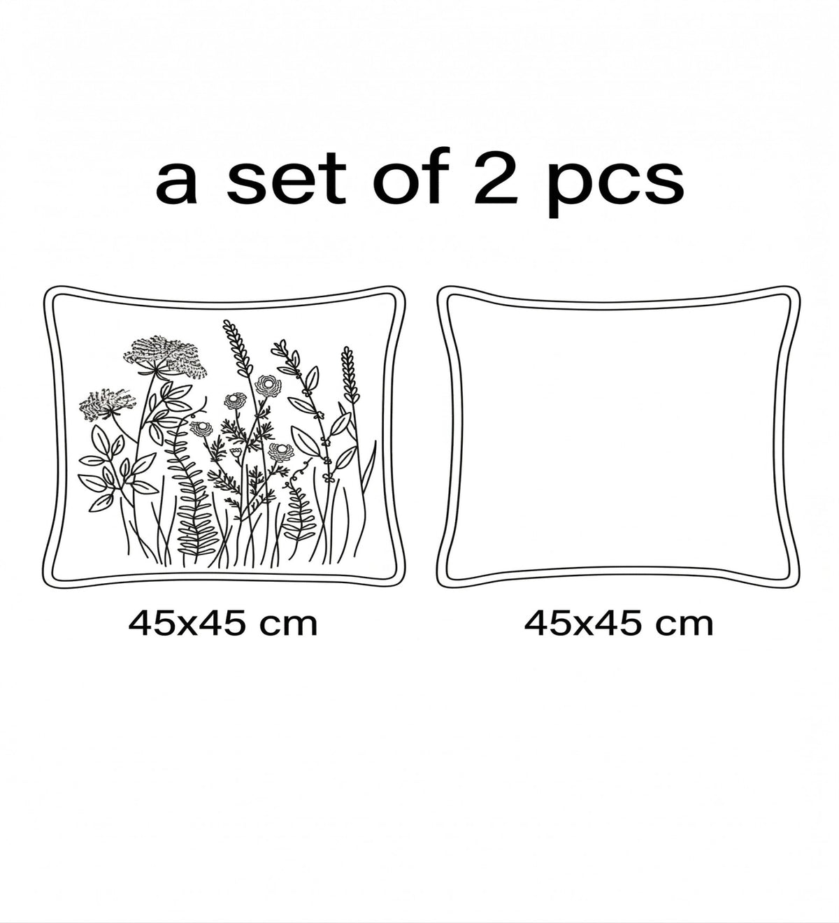 ZOYA - Modern Floral Cushion Covers Set of 2 (18x18) | Elegant Home Decor