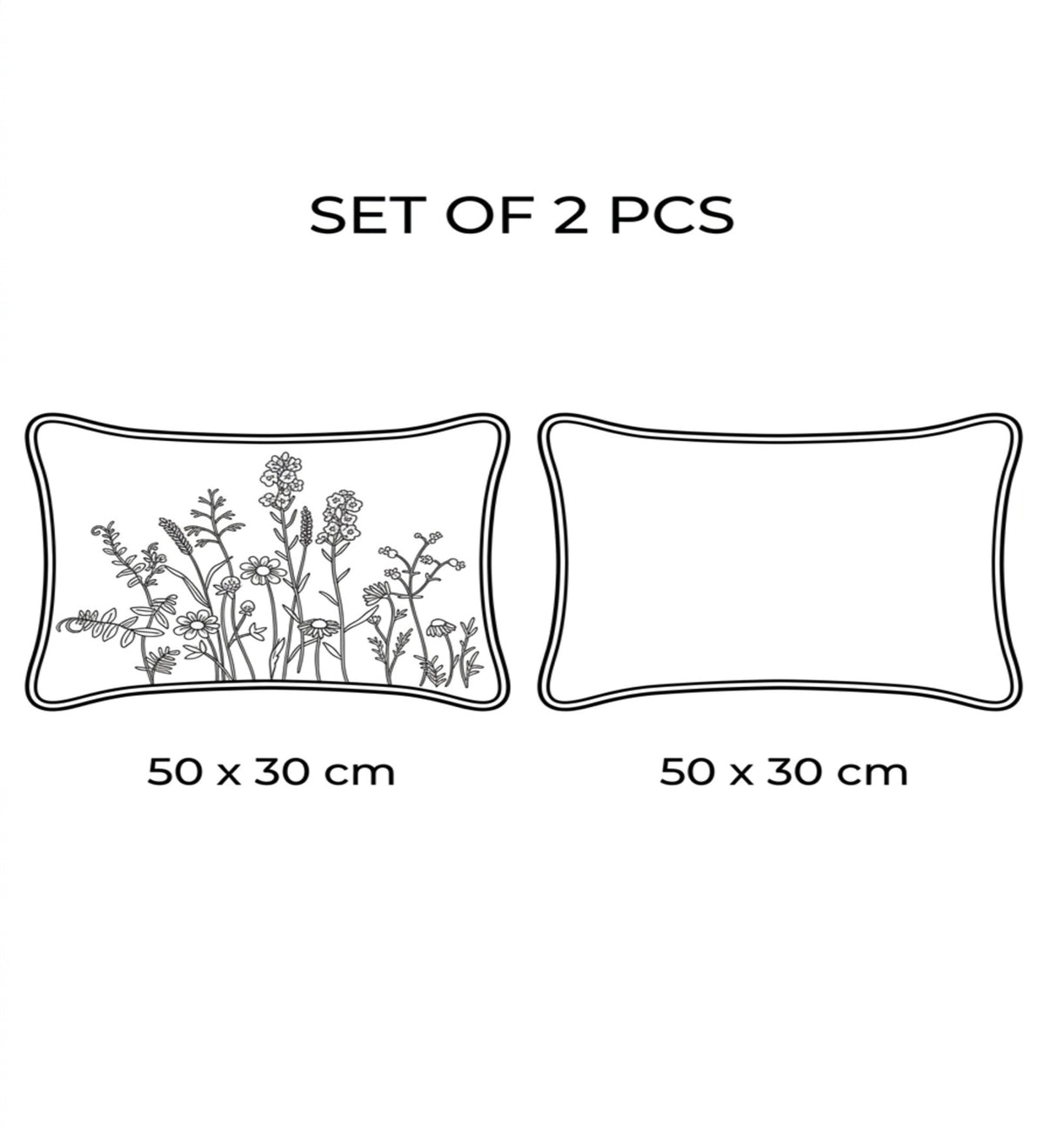 PINKA - Pink Floral Lumbar Cushion Covers Set of 2 (20x12) | Soft Home Decor