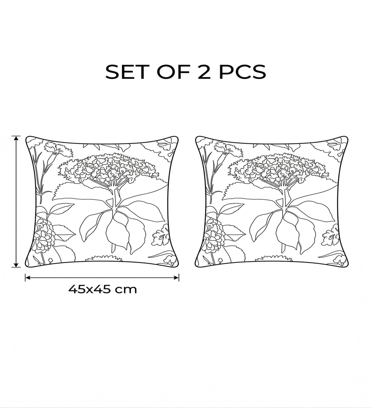VERDA - Green Soft Floral Cushion Covers Set of 2 (18x18) | Fresh Home Decor