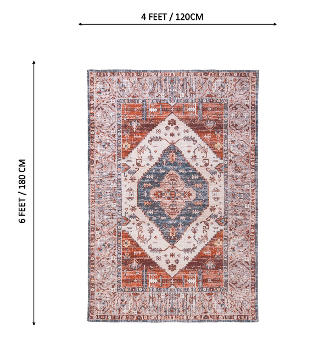 AMARA Cream Geometric Hand Woven Cotton Dhurrie Rug (6 ft x 4 ft)