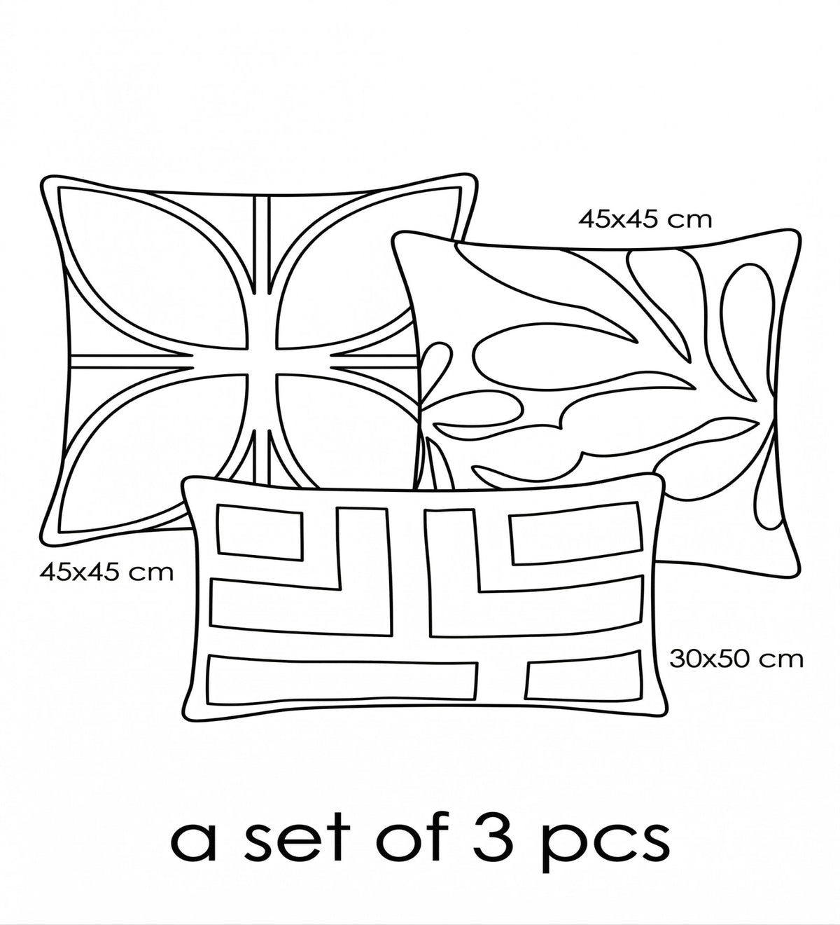 ROMA - Modern Soft Roma Cushion Covers Set of 3 (18x18) | Elegant Home Decor