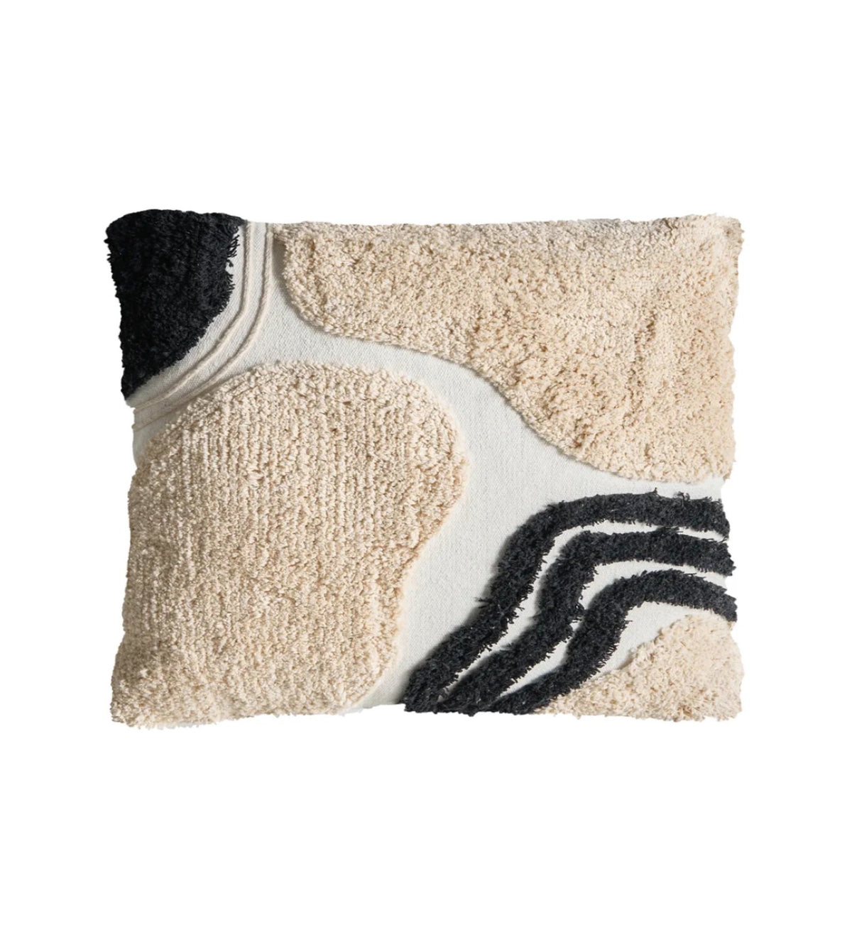NOIR - Modern Tufted Black Cushion Covers Set of 3 (18x18) | Textured Home Decor