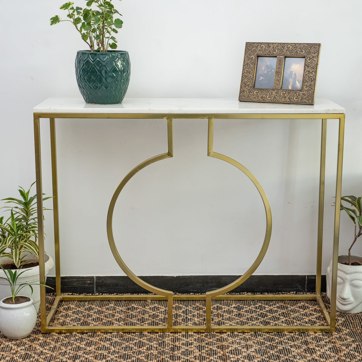 Elegance Iron & Marble Console Table