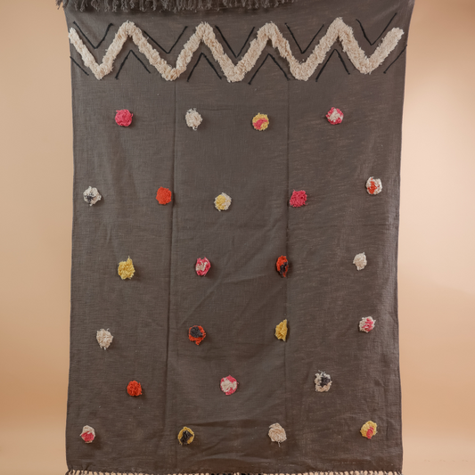 MALU - Decorative Embroidery Throw Blanket