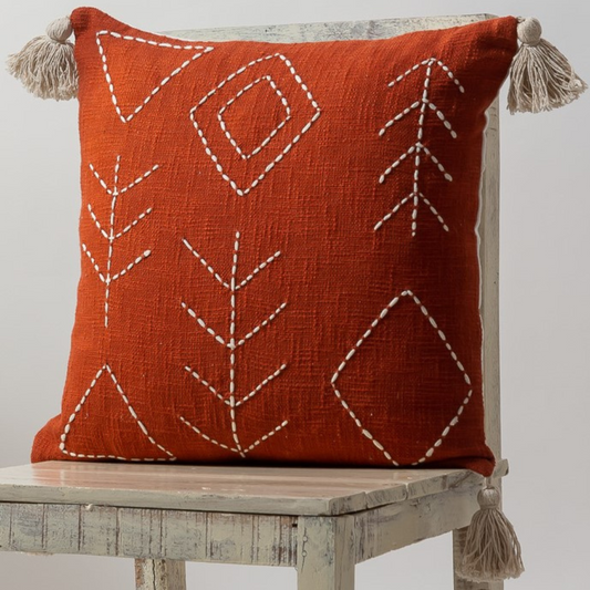 MAROON ALSINE - Hand Stiched Cushion Cover