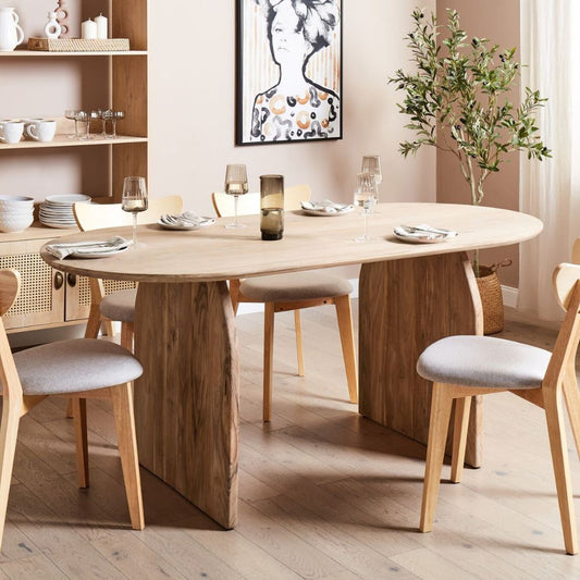 Acacia Wood Dining Table 180 x 90 cm Light Skye