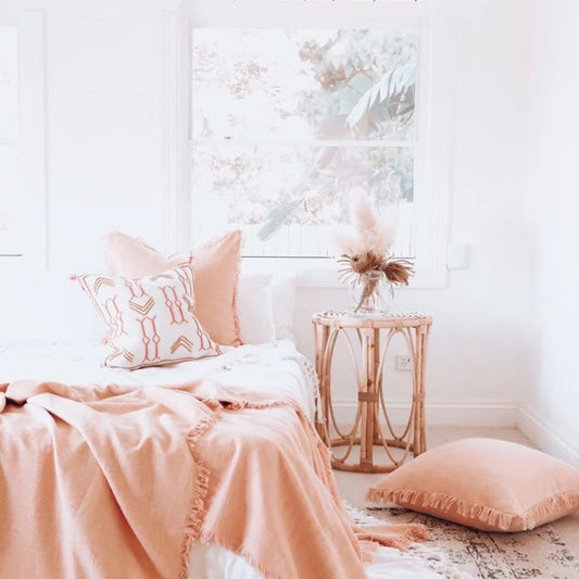 WHITE - Boho Chic Embroidered Cushion Cover