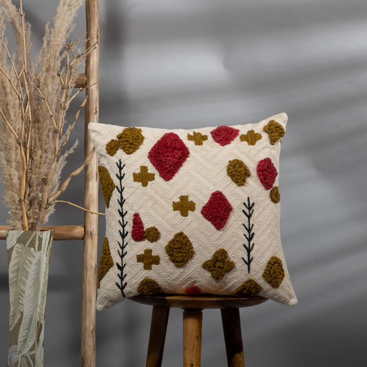 RAFFIA - Artful Embroidered Throw Pillow Case