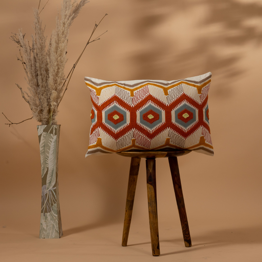 MAJRA-Aari Embroidery Cushion Cover