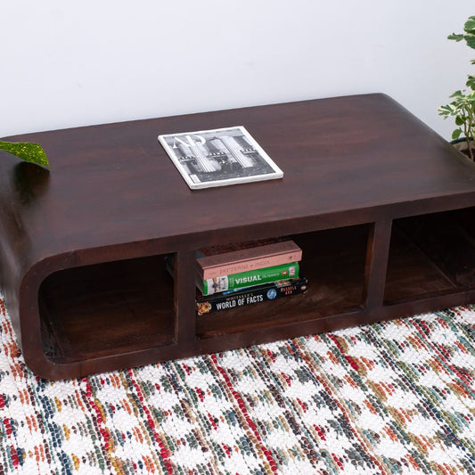 BALINGER Elegant Walnut Coffee Table with Storage
