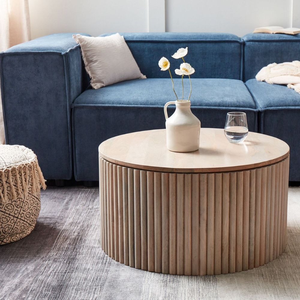Storage Mango Wood Coffee Table Light KIRKWOOD