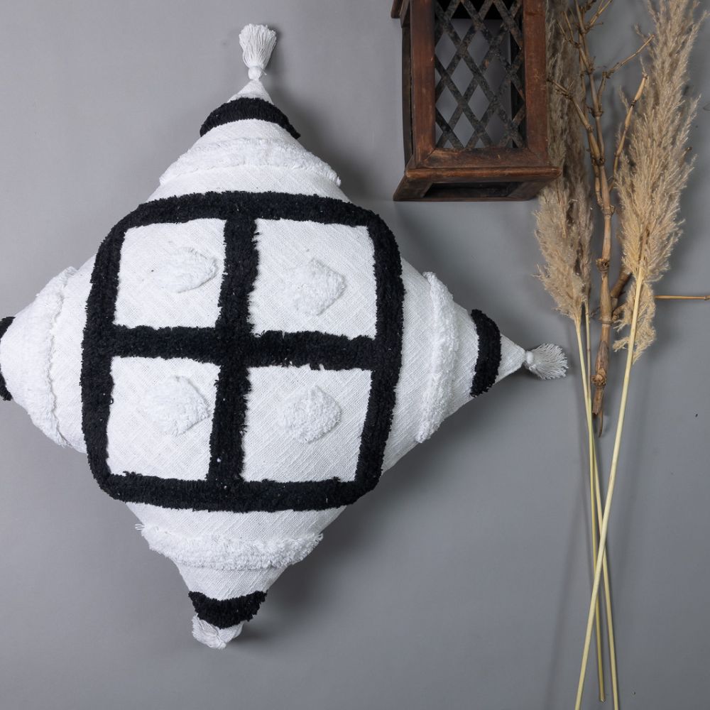 SNOWDROP - Soft Tufted Square Cushion Cover
