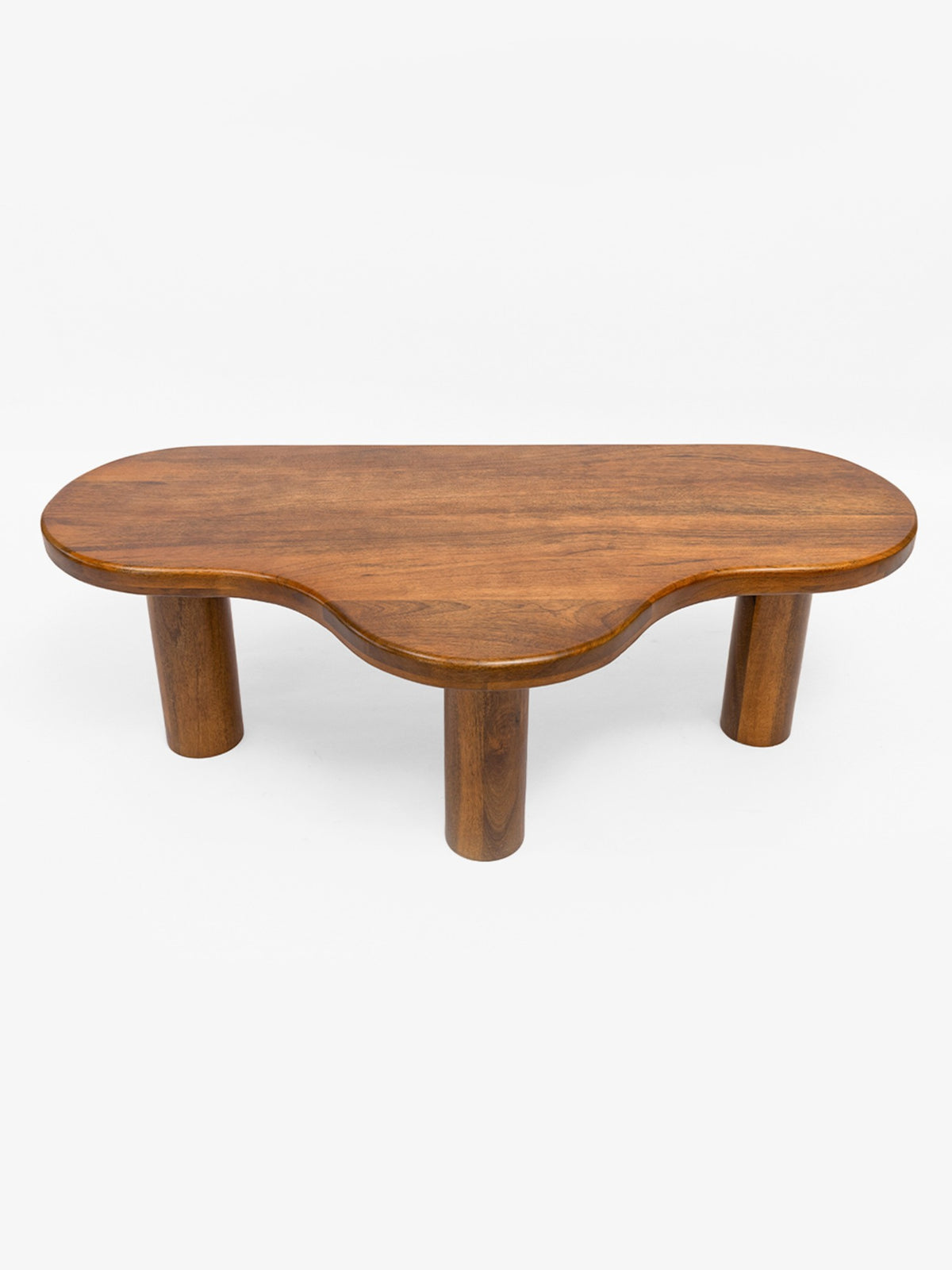 The Gasbh Solid Mango Wood Coffee Table for Living Room | Handcrafted Wooden Center Table with Organic Freeform Top and Sturdy Pedestal Legs | Natural Wood Finish | Modern Coffee Table for Home Sofa and Lounge
