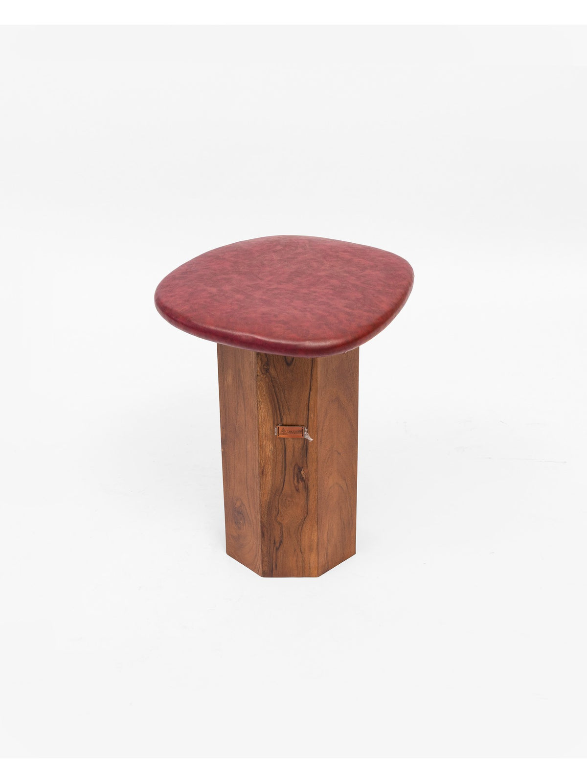 The Gasbh Set of 3 Coffee Tables for Living Room | Solid Wood Coffee Table Set with Maroon Leather Fabric Tops and Sturdy Pedestal Legs | 3 Piece Nesting Center Tables | Modern Tables for Home Sofa and Lounge