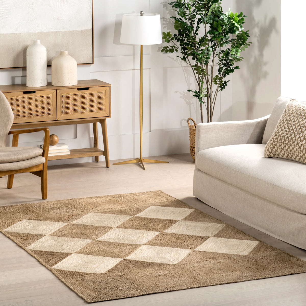 FAUDA CUT DIAMOND BRAIDED RUG