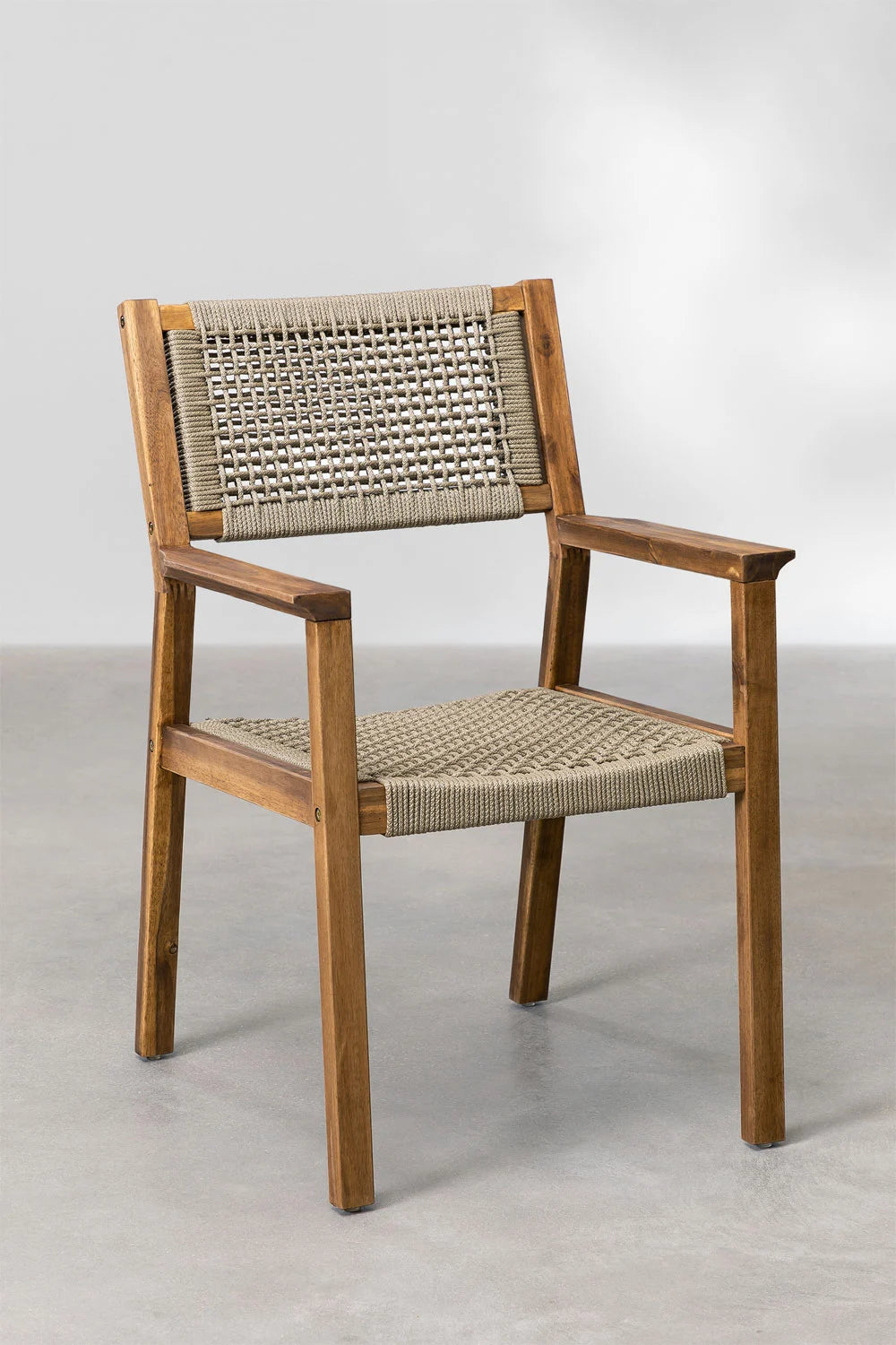Felm Dinnng armrest rope braided sheesham wood chair