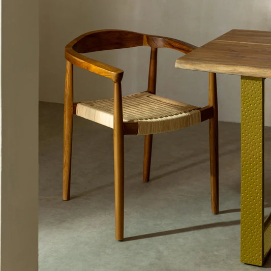 Pano  dinning rope braided sheesham wood chair