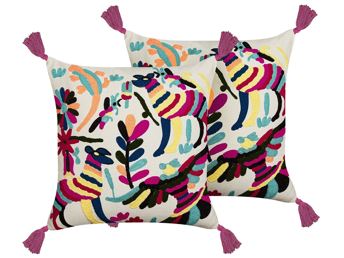 RAIGANJ - Animal Motif Embroidery Cushion Cover