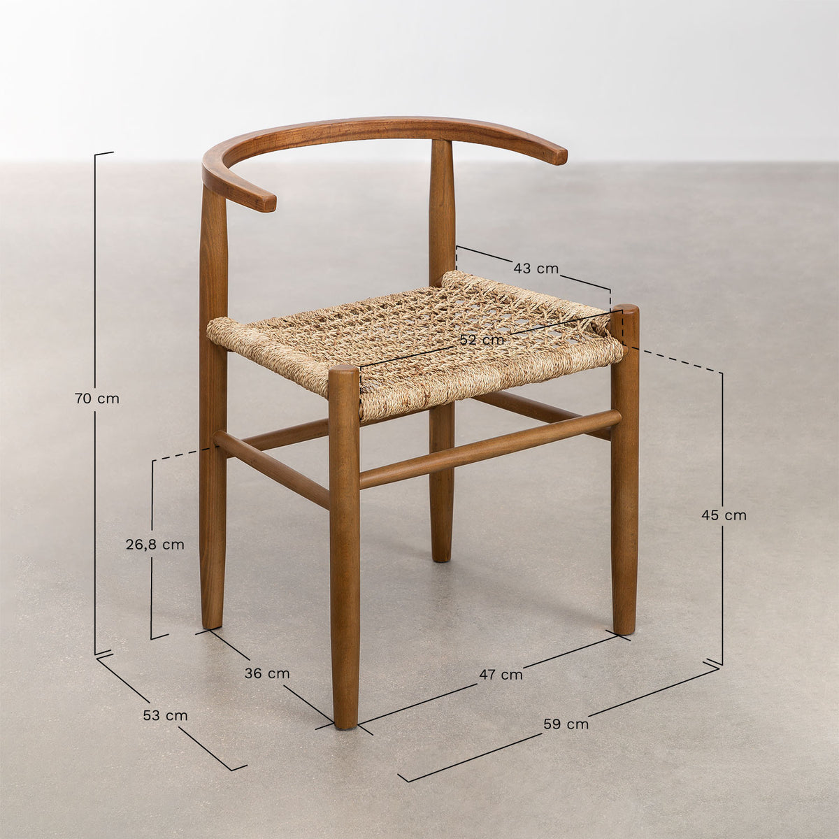 TRAMP ROPE BRAIDED ACACIA WOOD CHAIR